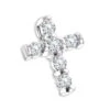 14K White Gold Round Diamond Cross Pendant 0.30ct 10.3mm