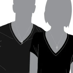 14K White Gold Round Diamond Cross Pendant 0.48ct -Luxurman 14k gold round diamond cross pendant 048ct p 26519 body white 20221011 20221027