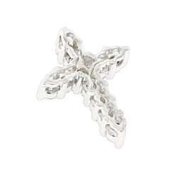 14K White Gold Round Diamond Cross Pendant For Men And Women 0.55ct -Luxurman 14k gold round diamond cross pendant 055ct p 26506 backwh
