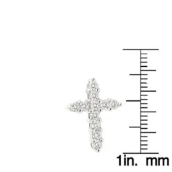 14K White Gold Round Diamond Cross Pendant For Men And Women 0.55ct -Luxurman 14k gold round diamond cross pendant 055ct p 26506 rulerwh