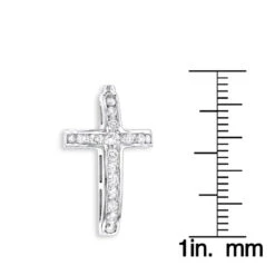 14K White Gold Round Diamond Cross Pendant By Luxurman 0.59ct 11 14K White Gold Round Diamond Cross Pendant By Luxurman 0.59ct -Luxurman 14k gold round diamond cross pendant 059ct p 26564 rulerwh