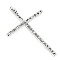 14K White Gold Round Diamond Cross Pendant 0.72ct 8 14K White Gold Round Diamond Cross Pendant 0.72ct -Luxurman 14k gold round diamond cross pendant 072ct p 6569 backwh