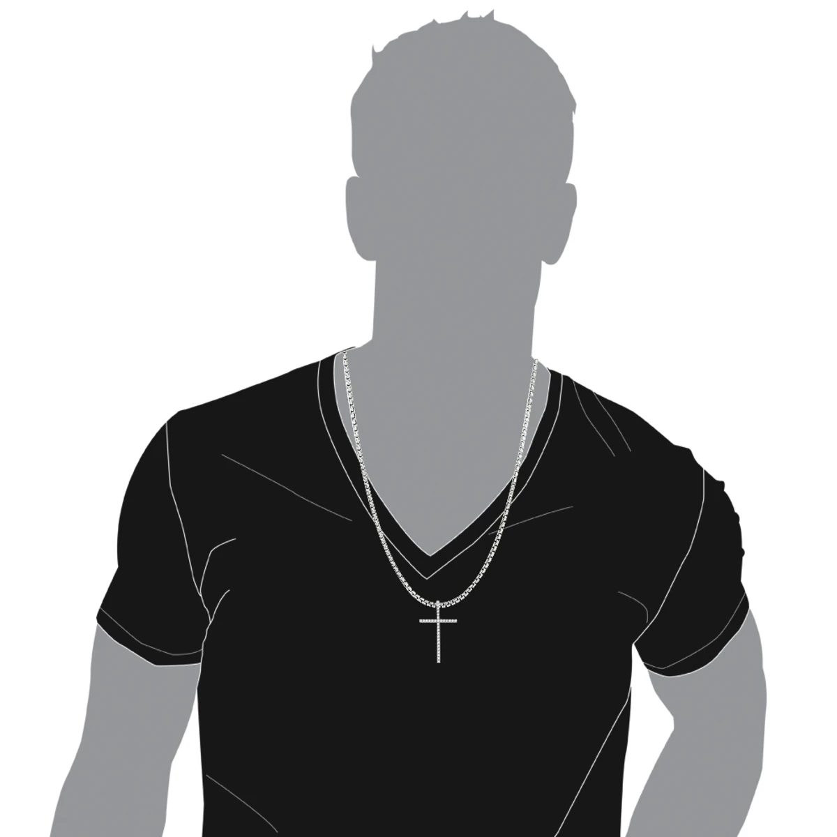 14K White Gold Round Diamond Cross Pendant 0.72ct 5 14K White Gold Round Diamond Cross Pendant 0.72ct - Image 5