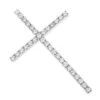 14K White Gold Round Diamond Cross Pendant 0.72ct