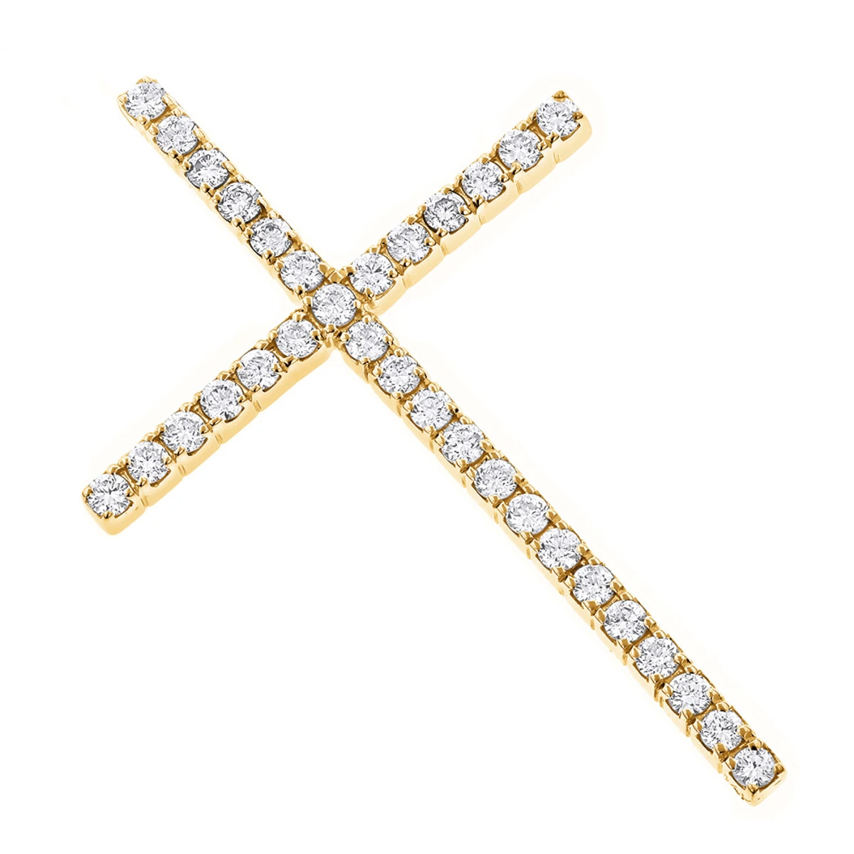 14K White Gold Round Diamond Cross Pendant 0.72ct 2 14K White Gold Round Diamond Cross Pendant 0.72ct - Image 2