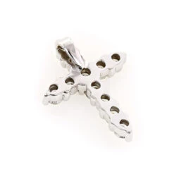 Small 14K White Gold Round Diamond Cross Pendant For Women 1 Carat 9 Small 14K White Gold Round Diamond Cross Pendant For Women 1 Carat -Luxurman 14k gold round diamond cross pendant 10ct p 6611 backwh