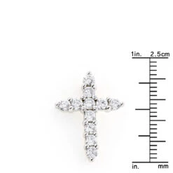 Small 14K White Gold Round Diamond Cross Pendant For Women 1 Carat 11 Small 14K White Gold Round Diamond Cross Pendant For Women 1 Carat -Luxurman 14k gold round diamond cross pendant 10ct p 6611 rulerwh