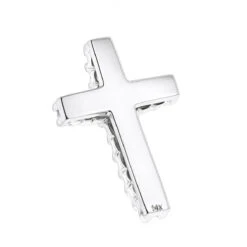 14K White Gold Round Diamond Cross Pendant 1.2ct 9 14K White Gold Round Diamond Cross Pendant 1.2ct -Luxurman 14k gold round diamond cross pendant 120ct p 26568 backwh