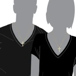 14K Yellow Gold Round Diamond Cross Pendant 1.32ct 24mm -Luxurman 14k gold round diamond cross pendant 132ct p 26520 bodye