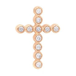 14K Yellow Gold Round Diamond Cross Pendant 1.32ct 24mm -Luxurman 14k gold round diamond cross pendant 132ct p 26520 ro
