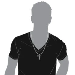 Large 14K Yellow Gold Round Diamond Cross Pendant For Men 2.75ct -Luxurman 14k gold round diamond cross pendant 275ct p 26515 bodwh