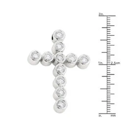 Large 14K Yellow Gold Round Diamond Cross Pendant For Men 2.75ct -Luxurman 14k gold round diamond cross pendant 275ct p 26515 rulerwh