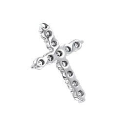 14K Yellow Gold Round Diamond Cross Pendant 3.30ct -Luxurman 14k gold round diamond cross pendant 330ct p 26505 backwh