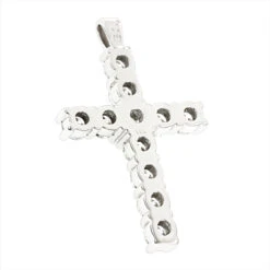 14K Yellow Gold Round Diamond Cross Pendant 4.40ct -Luxurman 14k gold round diamond cross pendant 440ct p 26503 backwh