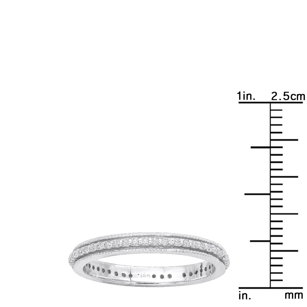 Thin 14K White Gold Round Diamond Eternity Band 0.38ct 8 Thin 14K White Gold Round Diamond Eternity Band 0.38ct - Image 8