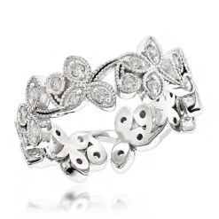 14K White Gold Round Diamond Eternity Band 0.48ct