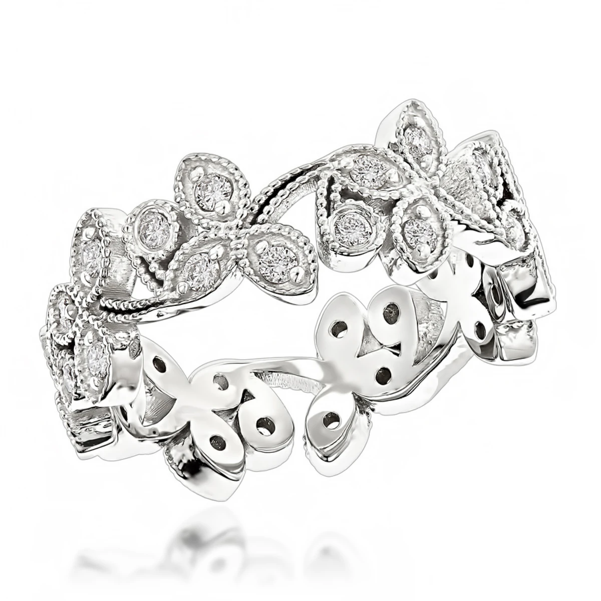 14K White Gold Round Diamond Eternity Band 0.48ct 1 14K White Gold Round Diamond Eternity Band 0.48ct