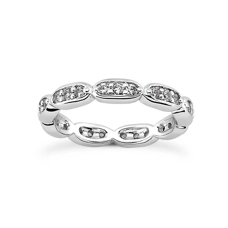 Thin 14K White Gold Round Diamond Eternity Band 0.72ct 1 Thin 14K White Gold Round Diamond Eternity Band 0.72ct