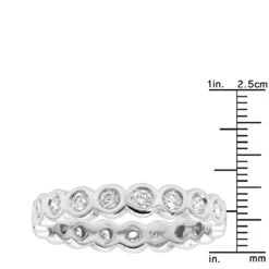 14K White Gold Round Diamond Eternity Band Bezel Set Diamonds 1.60ct -Luxurman 14k gold round diamond eternity band 160ct p 24839 rulerwh