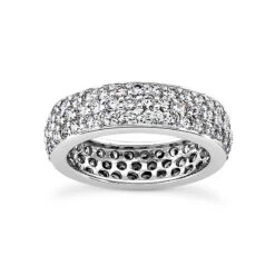 14K White Gold Round Diamond Eternity Band 1.75ct