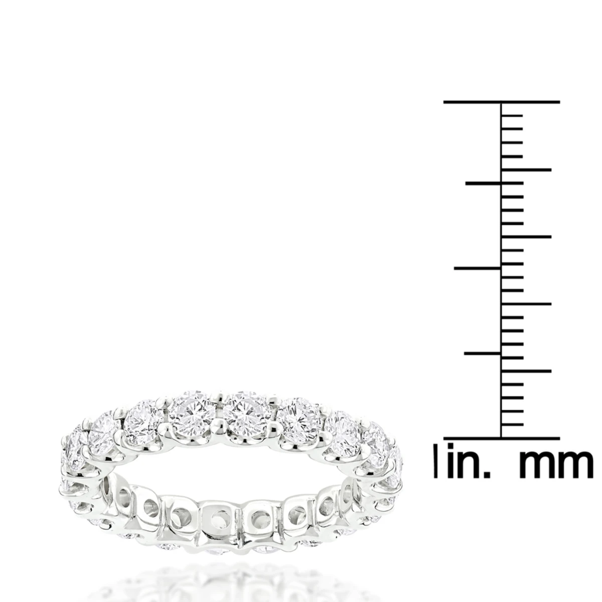 Thin 14K White Gold Round Diamond Eternity Band 2.10ct 6 Thin 14K White Gold Round Diamond Eternity Band 2.10ct - Image 6