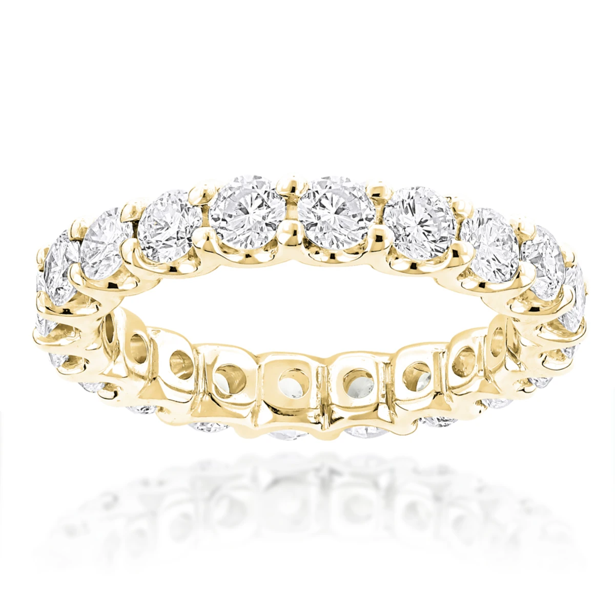 Thin 14K White Gold Round Diamond Eternity Band 2.10ct 2 Thin 14K White Gold Round Diamond Eternity Band 2.10ct - Image 2