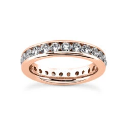 14K White Gold Round Diamond Eternity Band 2.20ct -Luxurman 14k gold round diamond eternity band 220ct p 24825 rose 20220426