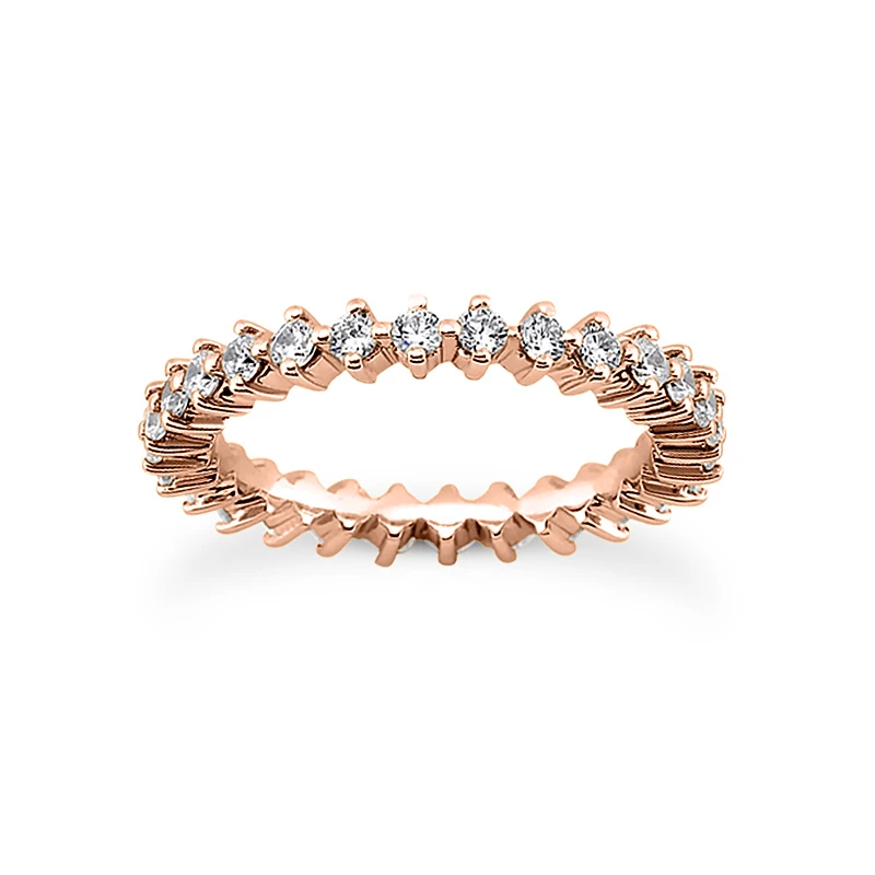 14K White Gold Round Diamond Eternity Band 3.75ct 3 14K White Gold Round Diamond Eternity Band 3.75ct - Image 3