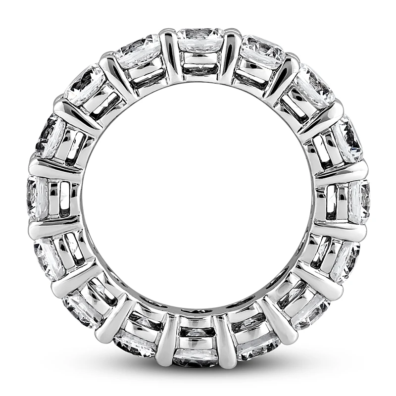 Thin 14K White Gold Round Diamond Eternity Band 5.60ct 9 Thin 14K White Gold Round Diamond Eternity Band 5.60ct - Image 9