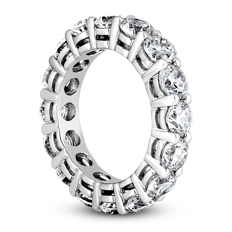 Thin 14K White Gold Round Diamond Eternity Band 5.60ct 4 Thin 14K White Gold Round Diamond Eternity Band 5.60ct - Image 4