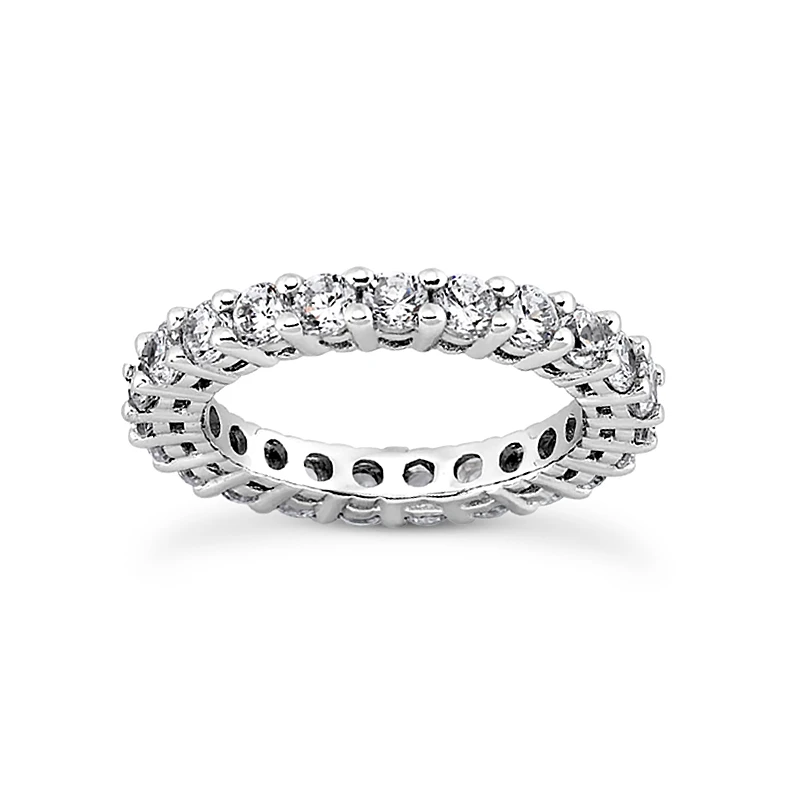 Thin 14K White Gold Round Diamond Eternity Band 5.60ct 1 Thin 14K White Gold Round Diamond Eternity Band 5.60ct