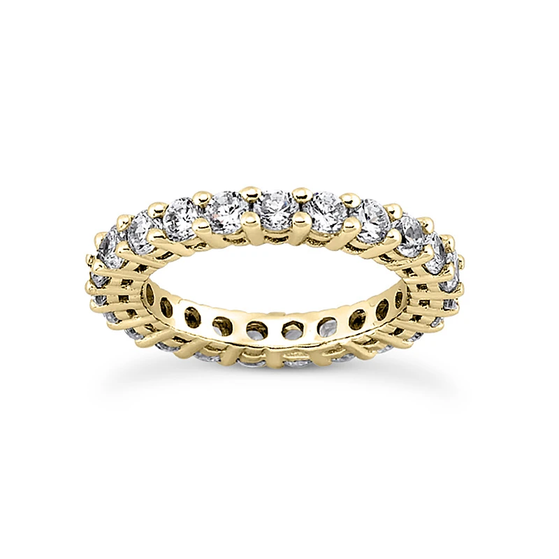 Thin 14K White Gold Round Diamond Eternity Band 5.60ct 2 Thin 14K White Gold Round Diamond Eternity Band 5.60ct - Image 2