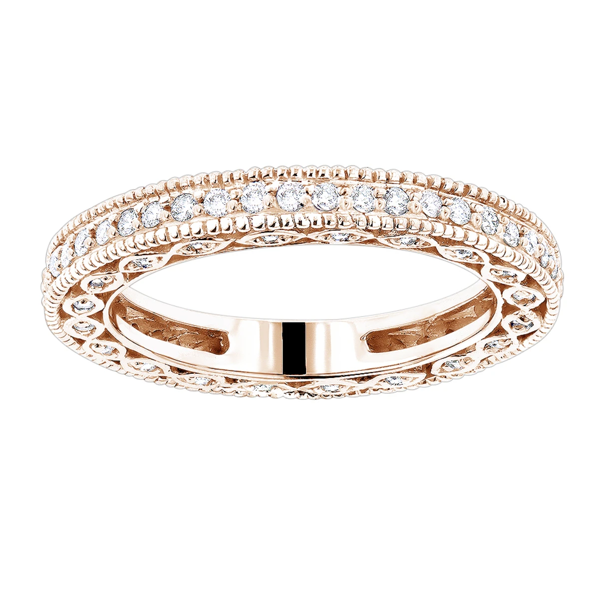 Thin 14K Yellow Gold Round Diamond Eternity Ring 0.63ct 3.4mm 3 Thin 14K Yellow Gold Round Diamond Eternity Ring 0.63ct 3.4mm - Image 3
