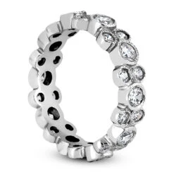 14K White Gold Round Diamond Eternity Ring 1.44ct -Luxurman 14k gold round diamond eternity ring 144ct p 24906 back white 20220426