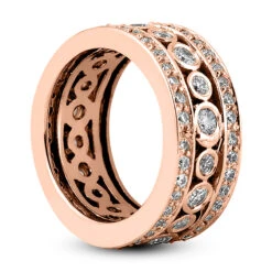 14K White Gold Round Diamond Eternity Ring 2.48ct -Luxurman 14k gold round diamond eternity ring 248ct p 24900 back rose 20220426