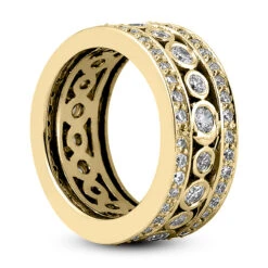 14K White Gold Round Diamond Eternity Ring 2.48ct -Luxurman 14k gold round diamond eternity ring 248ct p 24900 back yellow 20220426