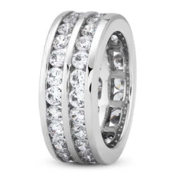 14K White Gold Round Diamond Eternity Ring 3.08ct 12 14K White Gold Round Diamond Eternity Ring 3.08ct -Luxurman 14k gold round diamond eternity ring 308ct p 24895 back white 20220426