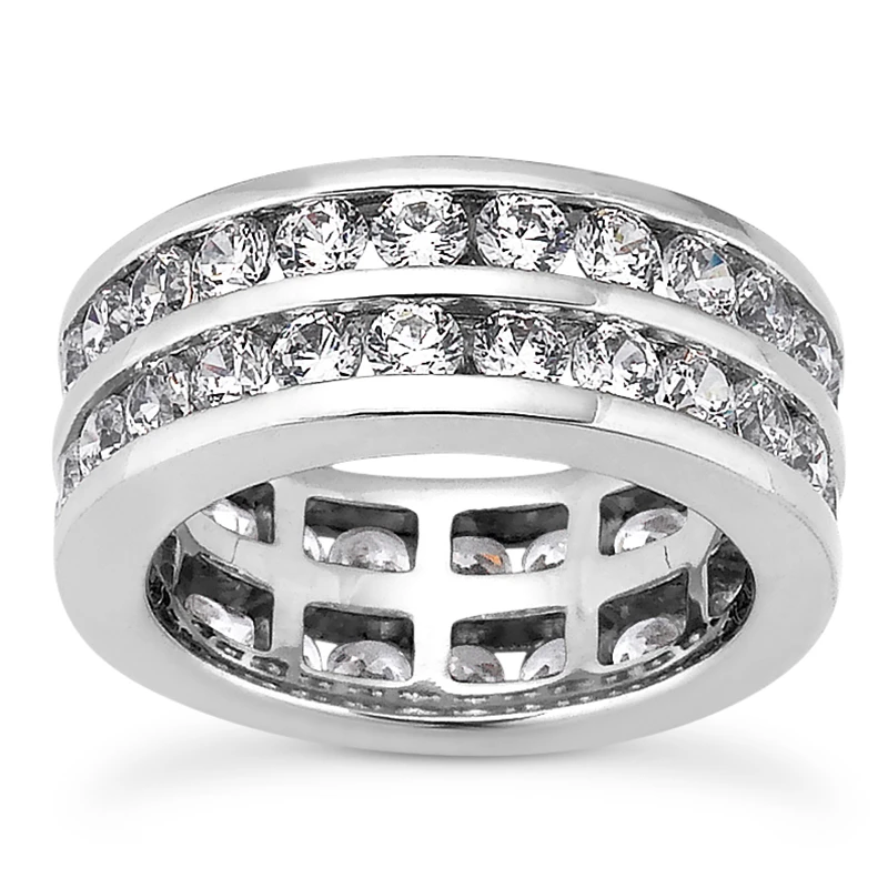 14K White Gold Round Diamond Eternity Ring 3.08ct 1 14K White Gold Round Diamond Eternity Ring 3.08ct