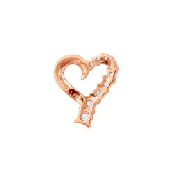14K Yellow Gold Round Diamond Floating Heart Pendant 0.25ct -Luxurman 14k gold round diamond floating heart pendant 025ct p 27715 backro 20191215