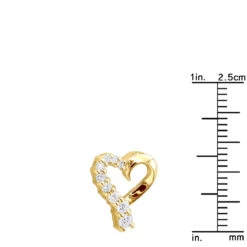 14K Yellow Gold Round Diamond Floating Heart Pendant 0.25ct -Luxurman 14k gold round diamond floating heart pendant 025ct p 27715 rulerye 20191215
