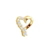 14K Yellow Gold Round Diamond Floating Heart Pendant 0.25ct