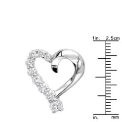 14K White Gold Round Diamond Floating Heart Pendant 1.50ct 10 14K White Gold Round Diamond Floating Heart Pendant 1.50ct -Luxurman 14k gold round diamond floating heart pendant 150ct p 27717 rulerwh