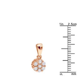 14K Rose Gold Round Diamond Flower Pendant For Women 0.25ct -Luxurman 14k gold round diamond flower pendant 025ct p 27210 rulerro