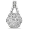 14K White Gold Round Diamond Flower Pendant 0.41ct