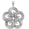 14K White Gold Round Diamond Flower Pendant 0.55ct 18.2mm