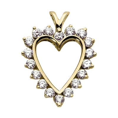 14K White Gold Round Diamond Heart Necklace 1.44ct 2 14K White Gold Round Diamond Heart Necklace 1.44ct - Image 2