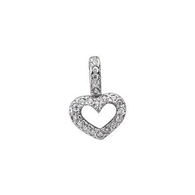 14K White Gold Small Round Diamonds Heart Pendant 0.22ct 1 14K White Gold Small Round Diamonds Heart Pendant 0.22ct
