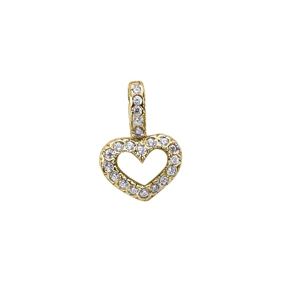 14K White Gold Small Round Diamonds Heart Pendant 0.22ct 2 14K White Gold Small Round Diamonds Heart Pendant 0.22ct - Image 2