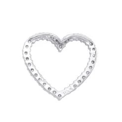 14K White Gold Round Diamond Heart Pendant 0.68ct 22.2mm -Luxurman 14k gold round diamond heart pendant 068ct p 27681 backwh 20200306