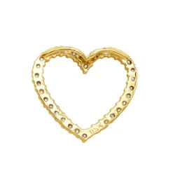 14K White Gold Round Diamond Heart Pendant 0.68ct 22.2mm -Luxurman 14k gold round diamond heart pendant 068ct p 27681 backye